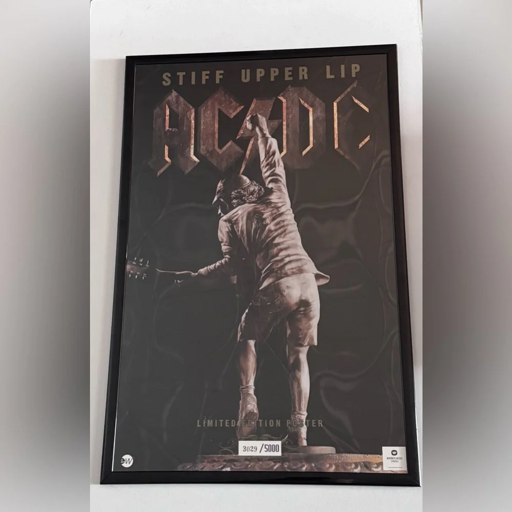 AC/DC 'Stiff Upper Lip' Limited Edition Poster Framed 11”x17” - Picture 1 of 2